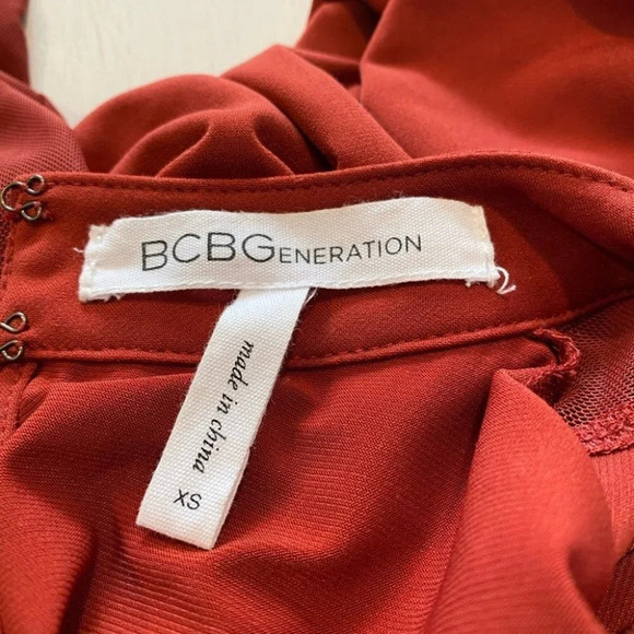 BCBGeneration Mock Neck Tunic Mini Dress Mesh Det - Picture 3 of 5